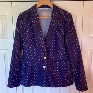 J. Crew Blue Polka Dot Blazer